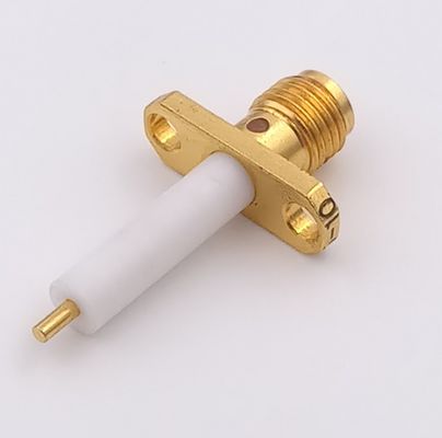 50 Ohm Female Sma Connector Pcb Mount  With 2 Holes Flange Gold Plated