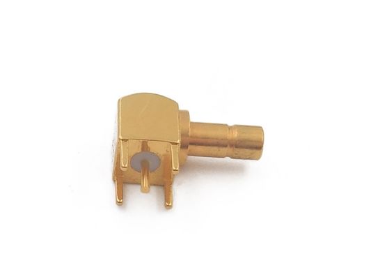 Right Angle SMB Waterproof Coaxial Connector Male Soldered Rf Coaxial Cable Connectors