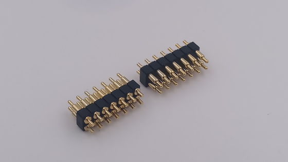 Pitch 2.54mm 2x7P Magnetic Pogo Connector Straight DIP For PCB Mount