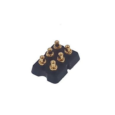 Pitch 2.00mm Spring Loaded Pogo Pin Connector Magnetic 2x3P Male Gender