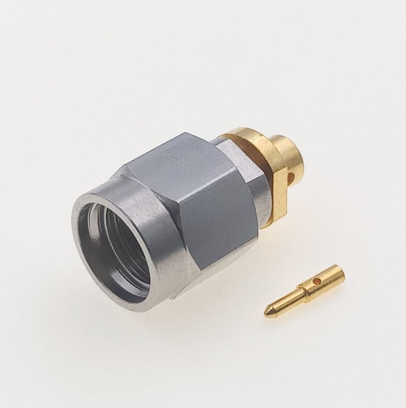 40GHz 2.92mm Male Waterproof Coaxial Connector Straight  Soldering For Cable