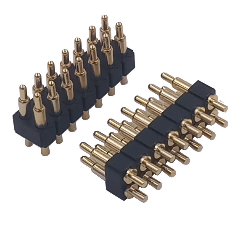 Pitch 2.54mm 2x7P Magnetic Pogo Connector Straight DIP For PCB Mount